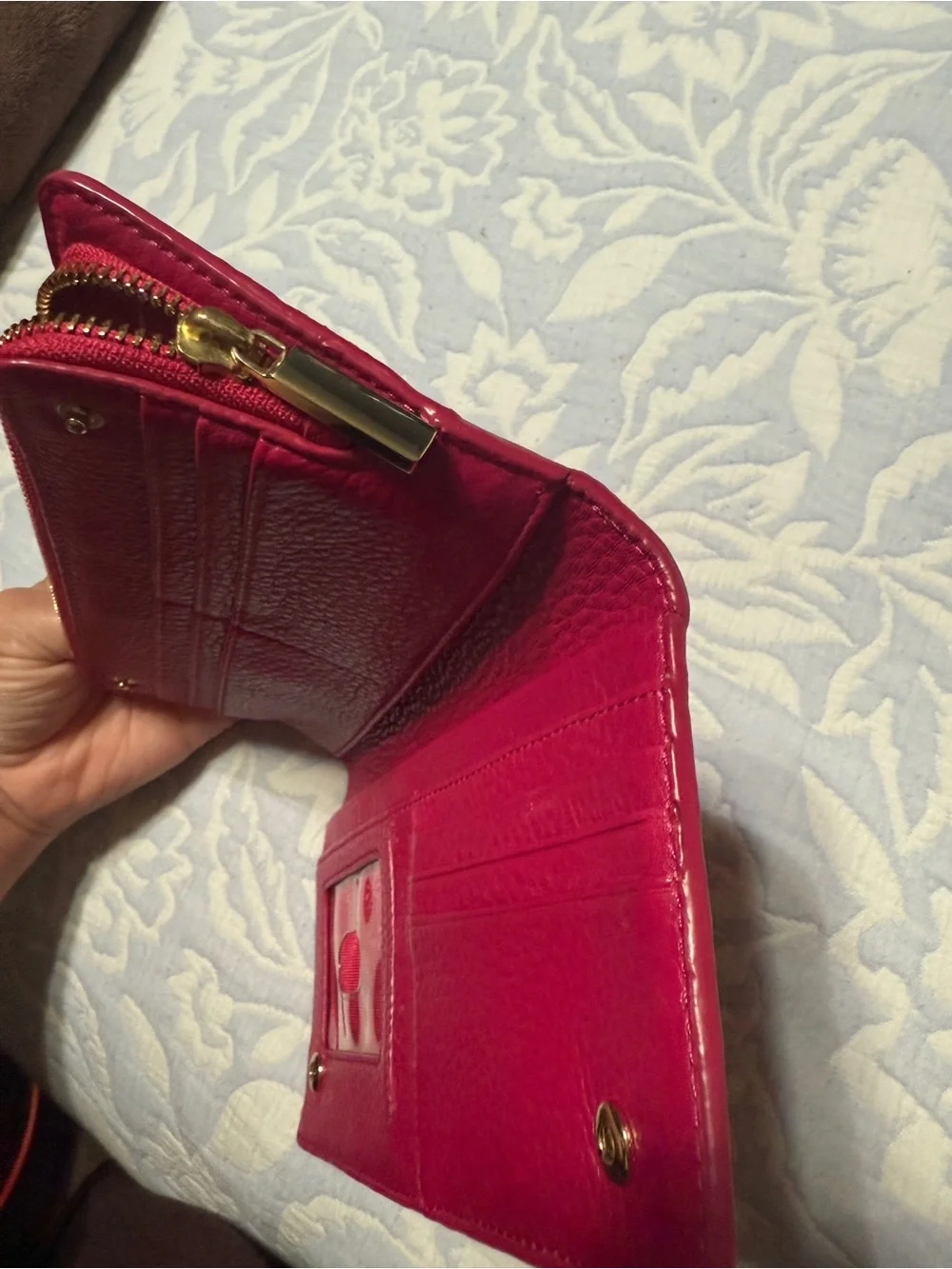 Tory Burch Hot Pink Pebbled Leather Continental Wallet